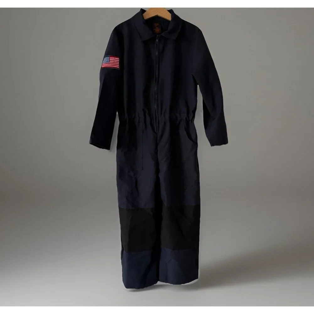 SWAT Team Jumpsuit Costume Sz Small (5/6) American Flag Badge Enforcement NWT